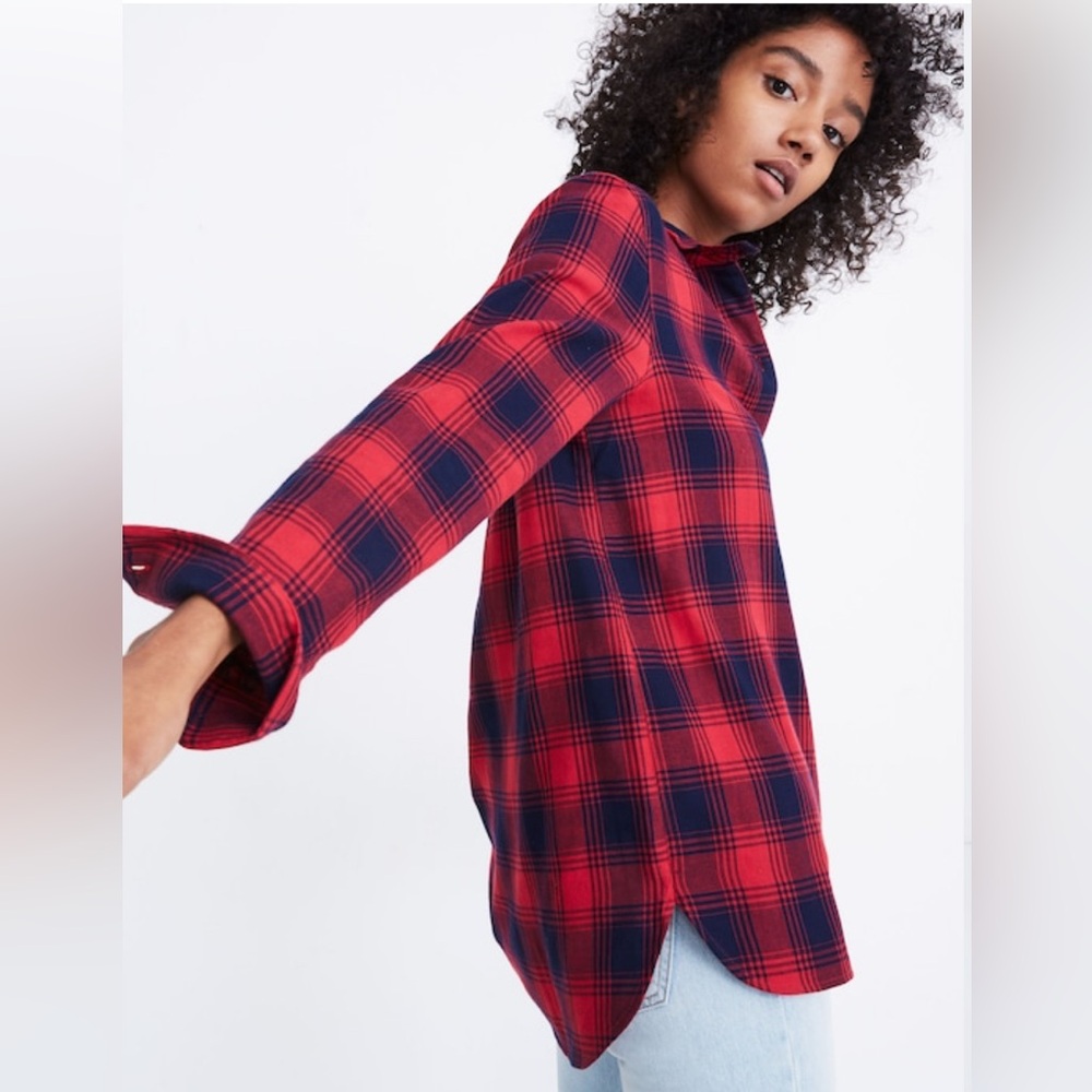 Madewell Flannel Ex-Boyfriend Shirt in Albion Plaid